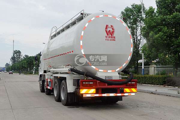 陕汽轩德X6前四后八粉粒物料运输车左后45度图