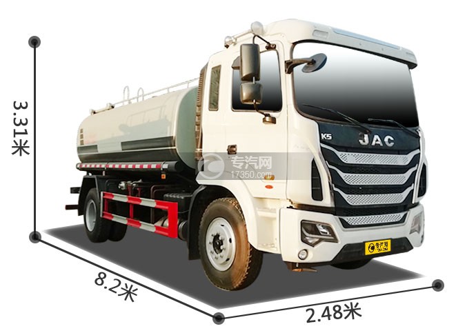 江淮格尔发K5国五10.9方洒水车右前图