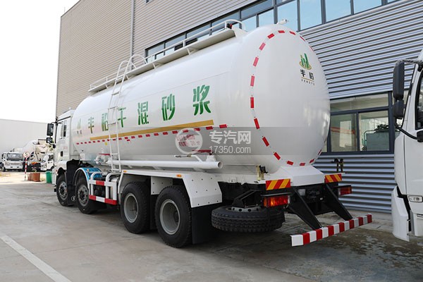 陕汽德龙新M3000国六前四后八粉粒物料运输车左后图