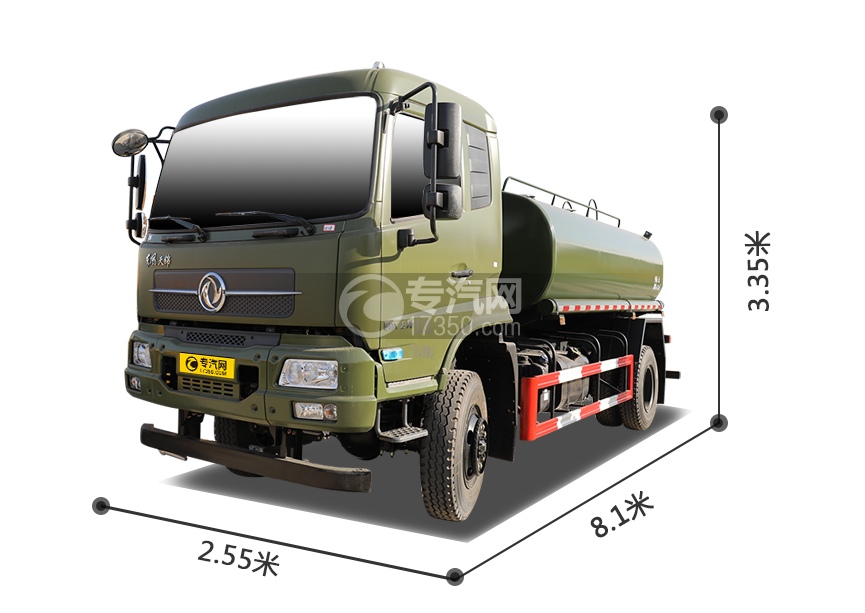 东风天锦四驱国六8.7方洒水车左前图