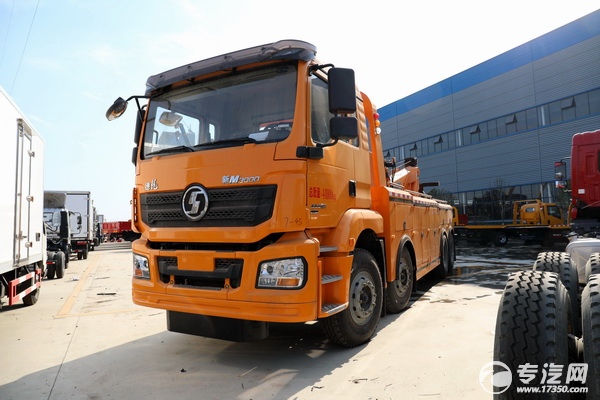 陕汽德龙新M3000前四后八国六拖吊联体清障车