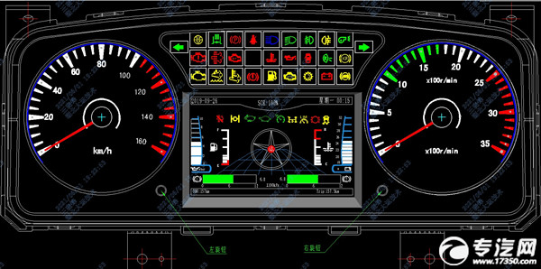 国六专用车组合仪表指示灯说明