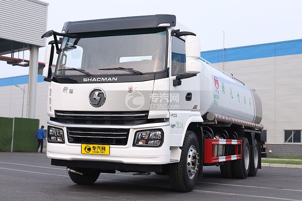 陕汽轩德翼6后双桥国六15.4方洒水车左前图