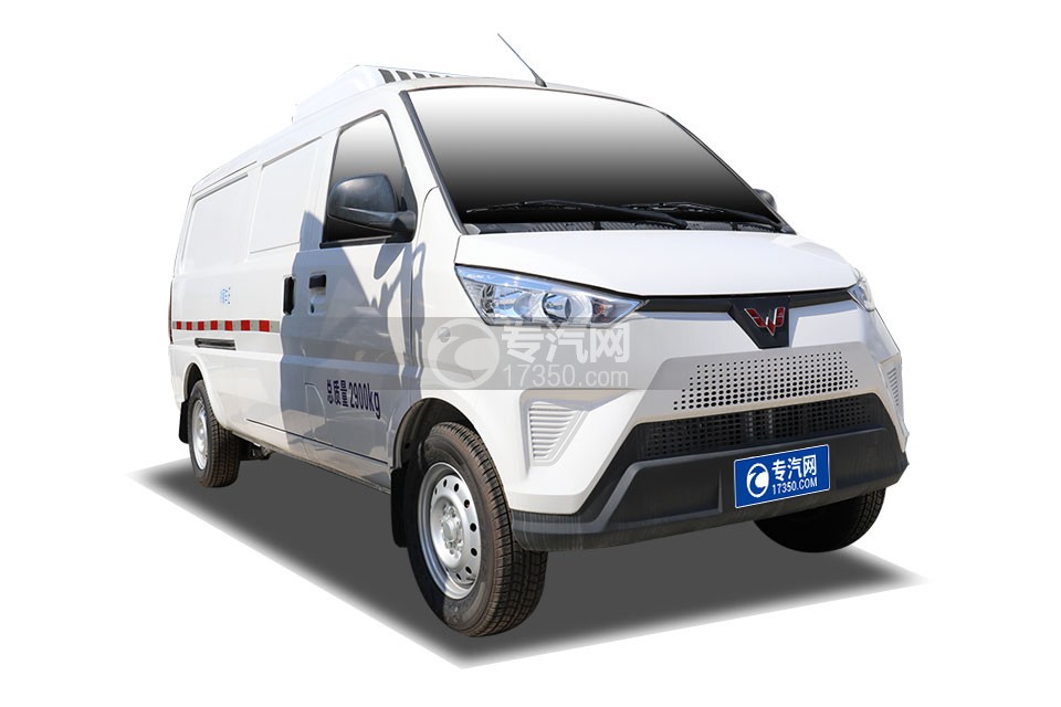 五菱EV50蓝牌国六面包纯电动冷藏车右前图