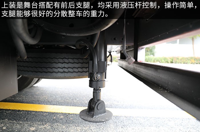大运新奥普力国六蓝牌流动舞台车评测支腿