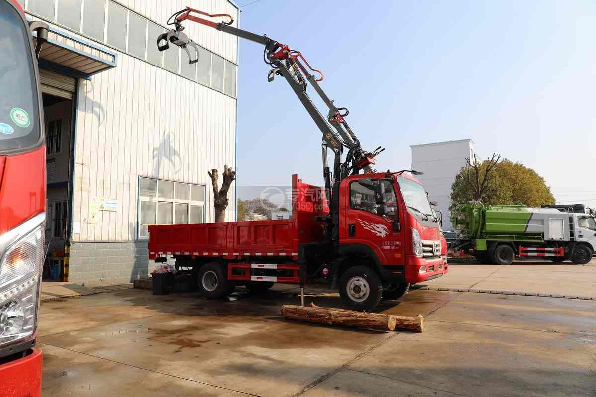 中国重汽王牌国六抓斗式垃圾车侧面图