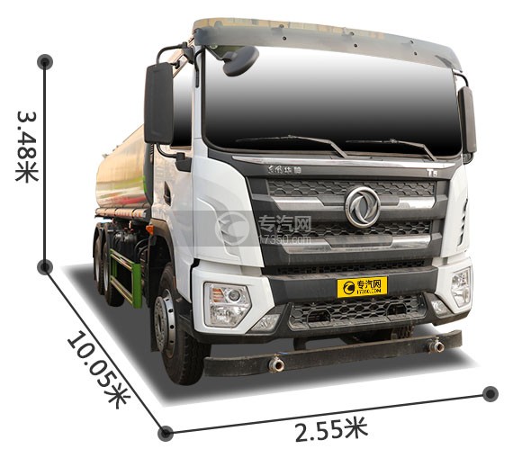 东风华神T5后双桥国六15.7方洒水车右前图