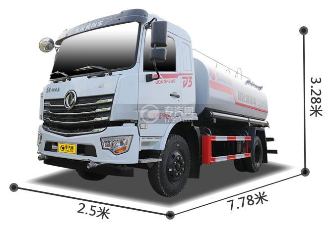 东风专用D3单桥国六10.48方洒水车左前图