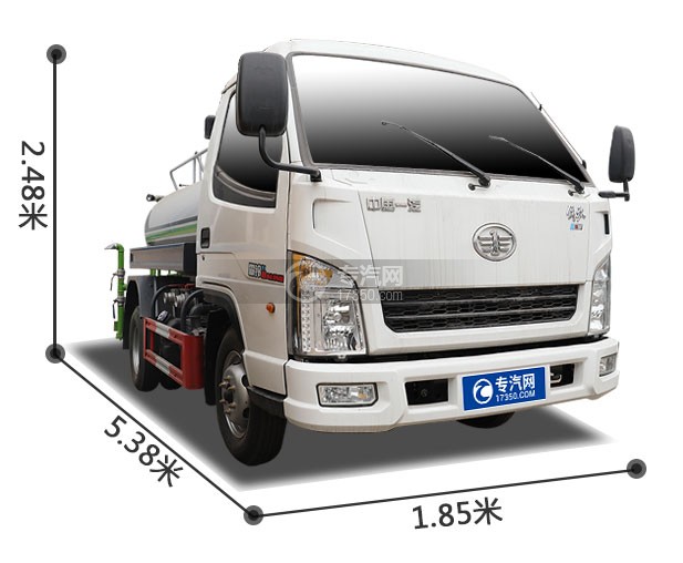解放霸铃国六2.45方防役消毒洒水车右前图