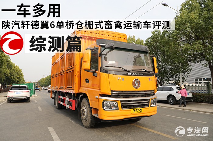 陕汽轩德翼6单桥仓栅式畜禽运输车评测