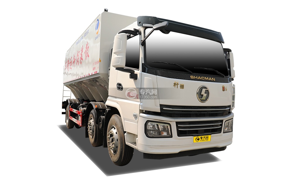 陕汽轩德翼6小三轴国六29.5方散装饲料运输车