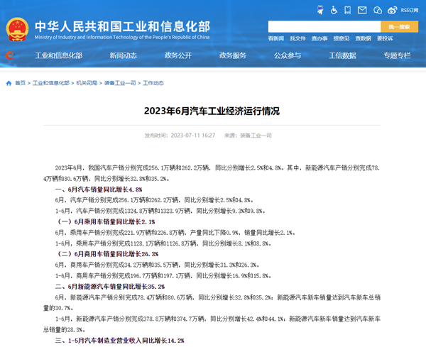 2023年6月份商用车销量情况